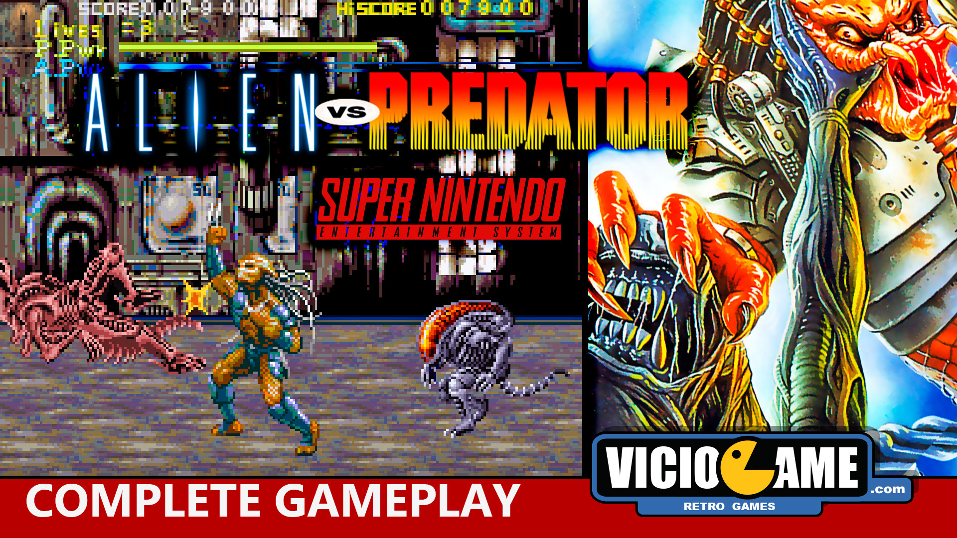 🎮 Alien vs. Predator (Super Nintendo) Complete Gameplay – VICIOGAME